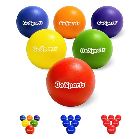 Imagem de Conjunto de espuma de pele macia Dodgeball GoSports de 15 cm, pacote com 6 unidades para crianças