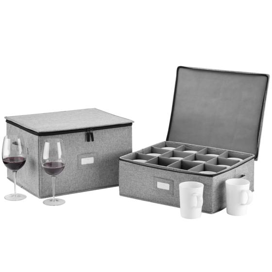 Imagem de Conjunto de Estojos de Armazenamento STOZU para Taças de Vinho - Com Interior Acolchoado