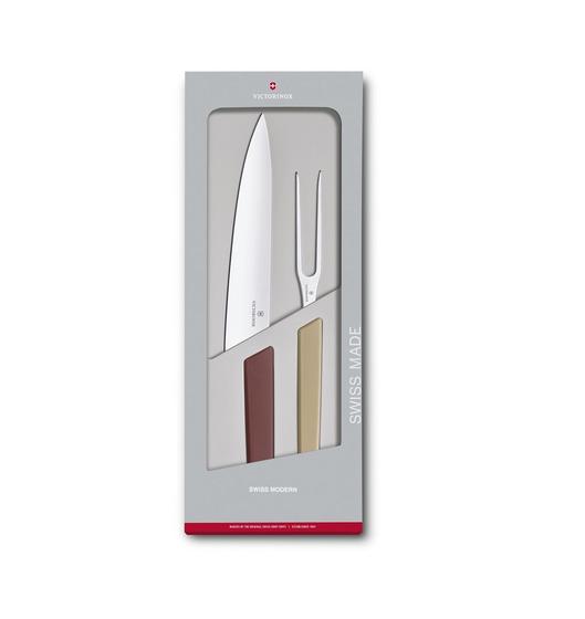 Imagem de Conjunto de Faca e Garfo para carnes Swiss Modern colors Victorinox 6.9096.21G