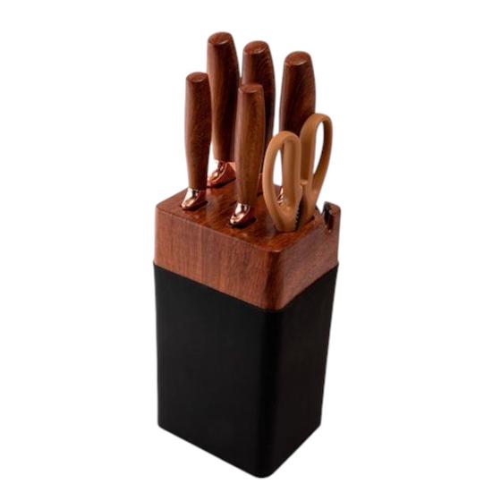 Imagem de Conjunto De Facas 7 Pçs Com Suporte Aço inox E Plástico