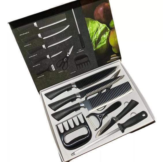 Conjunto de facas chef profissional 8 peças churras Menor preço em Conjunto de facas chef profissional 8 peças churras