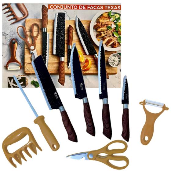 Imagem de Conjunto De Facas Texas Profissional 8 Peças Churrasco Inox