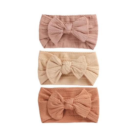 Imagem de Conjunto de Faixa de Cabelo de Malha com Cabo de Nylon Elástico para Meninas