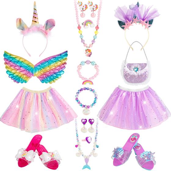 Imagem de Conjunto de fantasias KODATEK Princess Dress Up Clothes para meninas de 3 a 6 anos