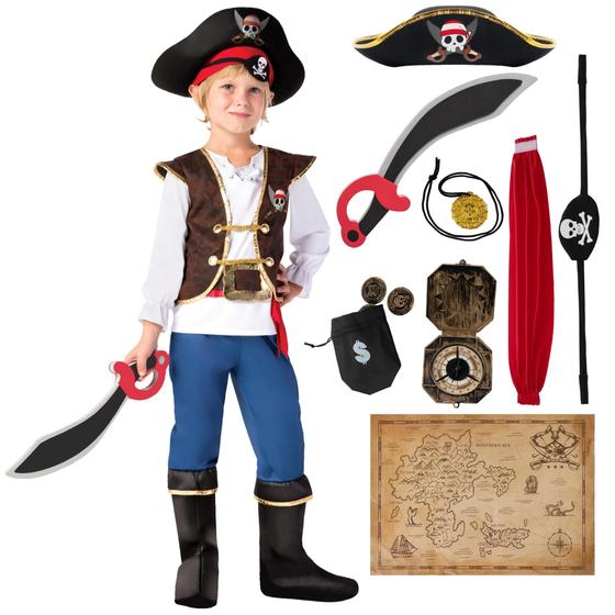 Imagem de Conjunto de fantasias Spooktacular Creations Pirate para meninos (S 5-7) e crianças