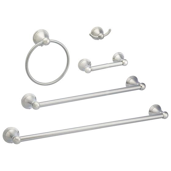 Imagem de Conjunto de ferramentas de banheiro Amazon Basics Satin Nickel 5 peças