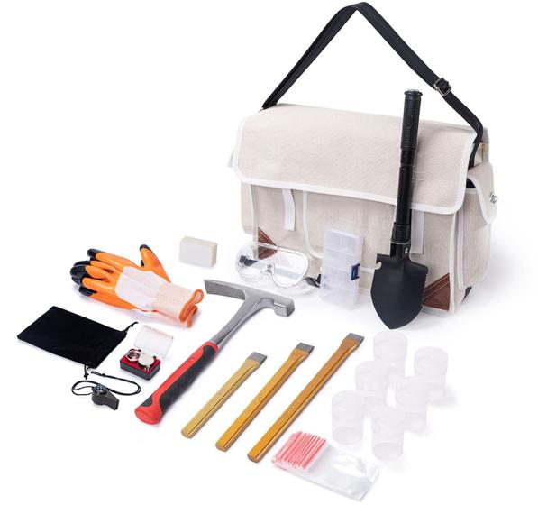 Imagem de Conjunto de ferramentas de geologia e martelo Rock Pick Hammer WISEPRO 20 PCS