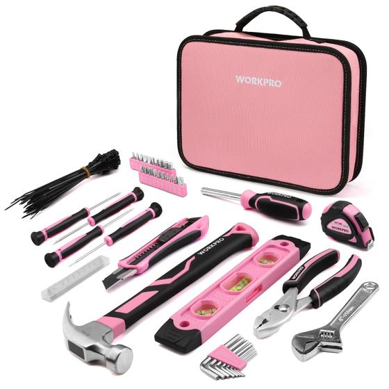 Imagem de Conjunto de ferramentas WORKPRO Pink 100 peças com bolsa de transporte