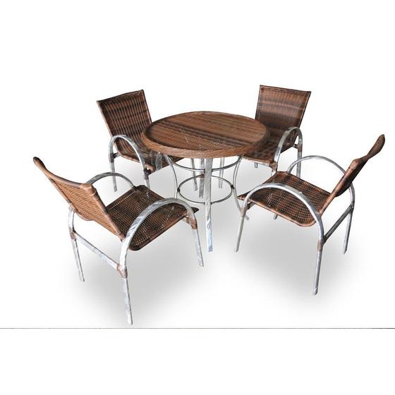 Imagem de Conjunto de Fibra Sintética Maresia - 4 cadeiras + 1 Mesa