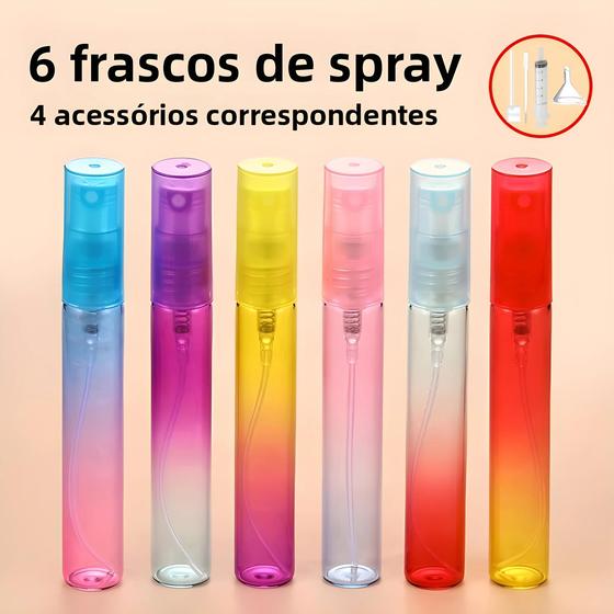 Imagem de Conjunto De Frascos De Spray De Perfume 8ML 6pcs 4 Acessórios Frascos Recarregáveis com Funil E