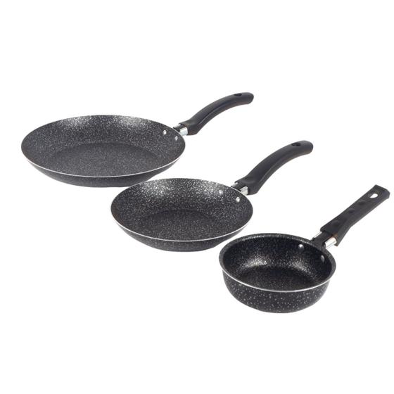 Conjunto De Frigideiras 3 Peças Antiaderente Techflon Nacional Stone – Alumínio Nacional