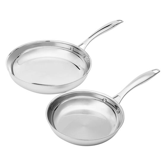 Imagem de Conjunto de Frigideiras Amazon Basics em Aço Inoxidável 18/8 - 20cm e 25cm