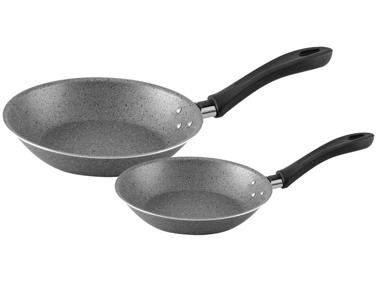 Conjunto de Frigideiras Antiaderente Tramontina de Alumínio Linz Cinza 2 Peças Menor preço em Conjunto de Frigideiras Antiaderente Tramontina de Alumínio Linz Cinza 2 Peças