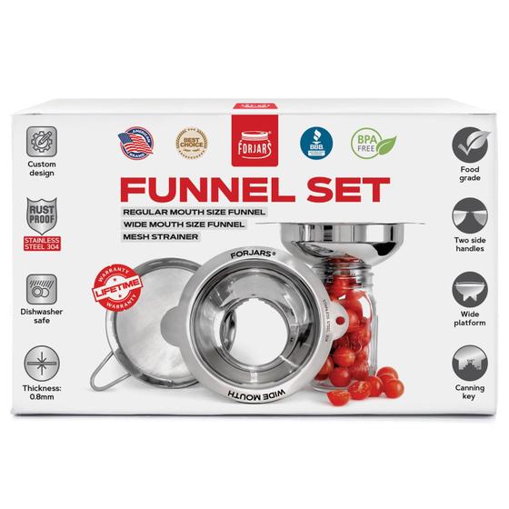 Imagem de Conjunto de Funil de Enlatamento FORJARS com Filtro para Potes de Vidro