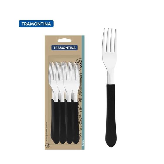 Conjunto de garfos de mesa com 12 peças preto tramontina Menor preço em Conjunto de garfos de mesa com 12 peças preto tramontina