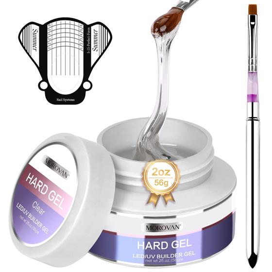 Imagem de Conjunto de Gel para Unhas Morovan - Builder Gel Duro LED/UV com Formas