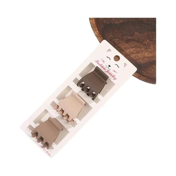 Imagem de Conjunto de Grampos de Cabelo Fosco Marrom - Estilo Coreano para Franja Lateral