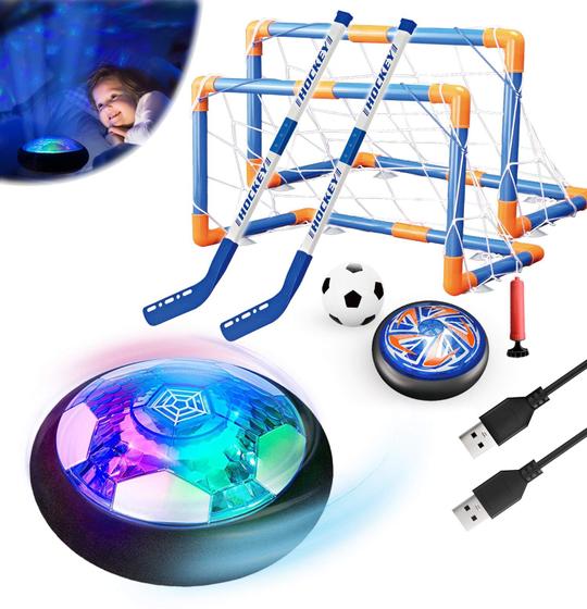 Imagem de Conjunto de Hóquei Hover Soccer Binggle 3 em 1 - Com 2 Gols para Crianças