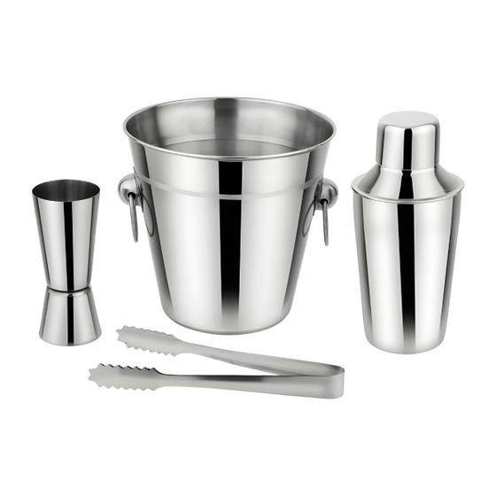 Imagem de Conjunto de Inox para Bar Drink Ware Coquetelaria Drinks Bebidas - 4 Peças - Hauskraft