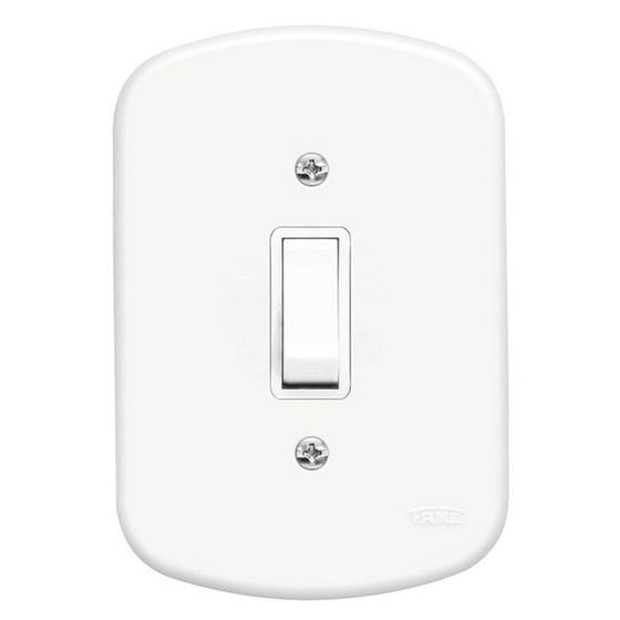 Imagem de Conjunto de Interruptor Simples 10a 4x2 Fame Blanc Embutir
