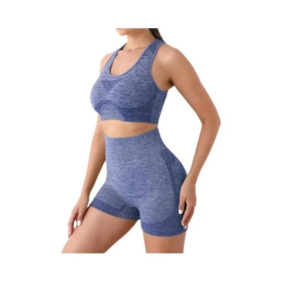 Imagem de Conjunto de Ioga Sem Costura Feminino: Shorts, Sutiãs e Tops para Ginástica