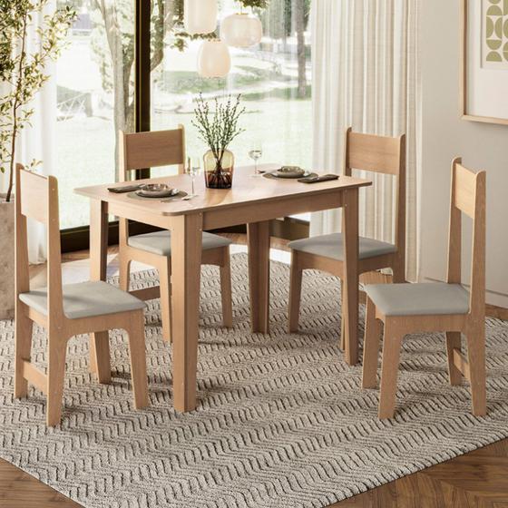 Conjunto de Jantar 4 Lugares com Mesa Retangular Tampo MDF 1,10m e 4 Cadeiras Delta Nicoli Menor preço em Conjunto de Jantar 4 Lugares com Mesa Retangular Tampo MDF 1,10m e 4 Cadeiras Delta Nicoli