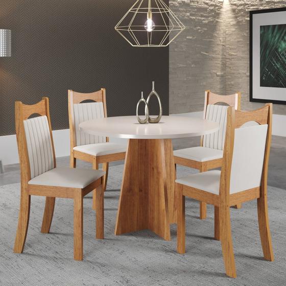Imagem de Conjunto de Jantar Mesa Redonda Herbal com 4 Cadeiras Dalas