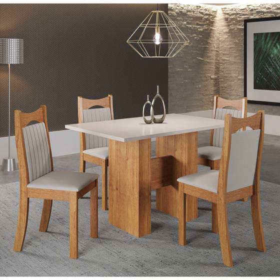 Imagem de Conjunto de Jantar Mesa Retangular Shake com 4 Cadeiras Dalas