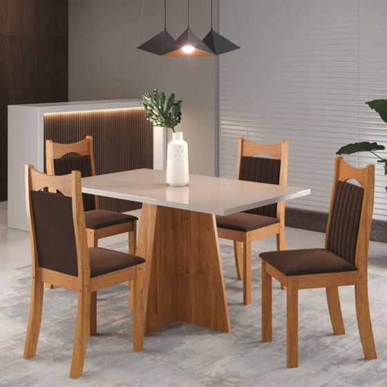 Imagem de Conjunto de Jantar Mesa Retangular Urupema com 4 Cadeiras Dalas