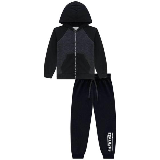 Imagem de Conjunto de Jaqueta  Calça Jogger em Moletom Mesclado LucBoo 70959