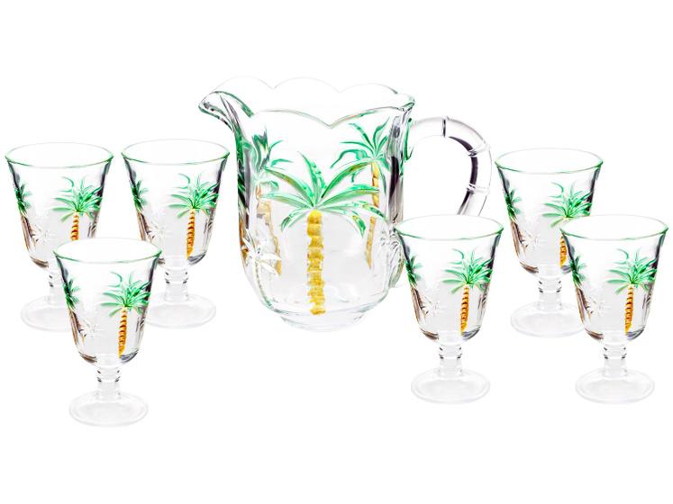 Conjunto de Jarra 1,5L e Copos 230ml de Vidro Haus Coqueiro Empire 7 Peças