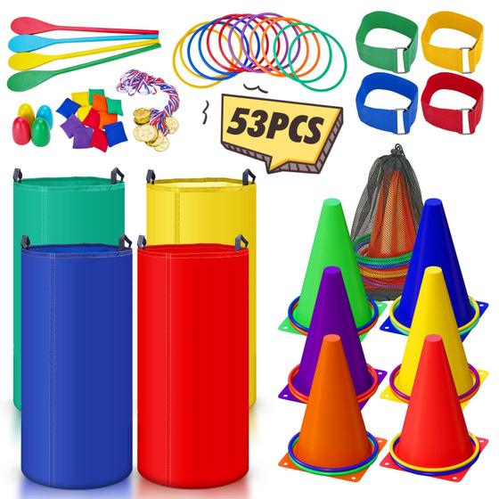 Imagem de Conjunto de jogos ao ar livre Redllo 53PCS Bean Bags Ring Toss Sack Race