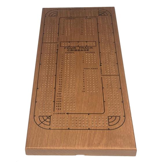 Imagem de Conjunto de jogos de tabuleiro Cribbage WE Games Large Wooden 42 cm Walnut