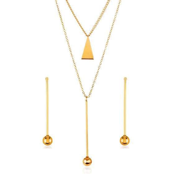 Imagem de Conjunto de joias West Coast ELYA Gold Tone Bar Ball Drop