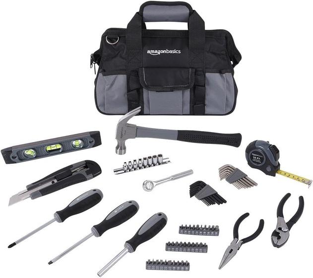 Imagem de Conjunto de kits de ferramentas Amazon Basics, 65 peças Home Basic Repair