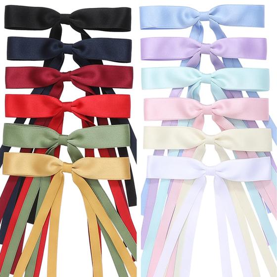 Imagem de Conjunto de laços de cabelo Slevaty, 12 peças de clipes Ribbon Bowknot para mulheres