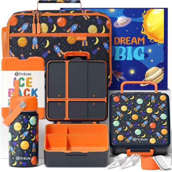 Imagem de Conjunto de lancheira Fimibuke Kids com bolsa, garrafa de água e utensílios