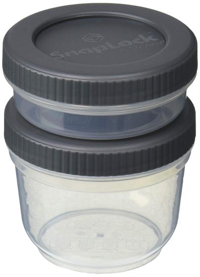Imagem de Conjunto de Lancheiras SnapLock Snack Stackers - 180ml e 360ml - Cinza