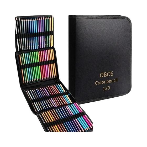 Imagem de Conjunto de Lápis de Cor (200/120/72/48 Cores) - Óleo, Aquarela e Esboço - com Estojo