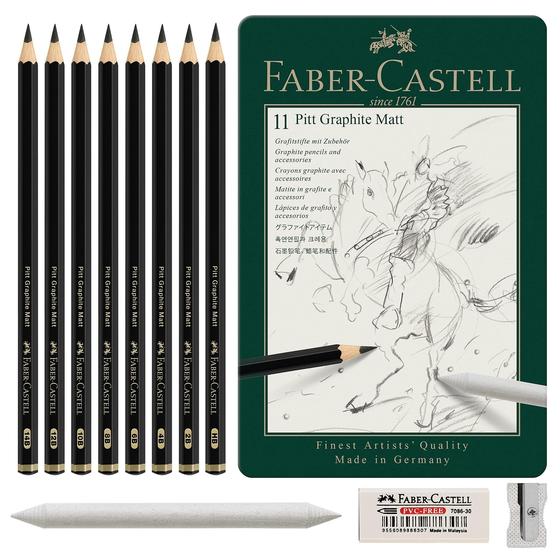 Imagem de Conjunto de Lápis Faber-Castell Pitt Graphite Matte com Acessórios