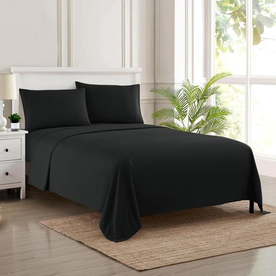 Imagem de Conjunto de Lençóis California King Sweet Home Collection - Preto