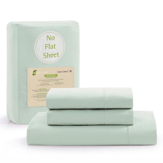 Imagem de Conjunto de Lençóis com Elástico Queen Size LANE LINEN - 100% Algodão Orgânico