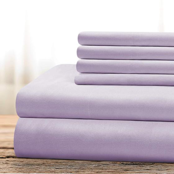 Imagem de Conjunto de lençóis de cama BYSURE Hotel Luxury de 6 peças King Lavender