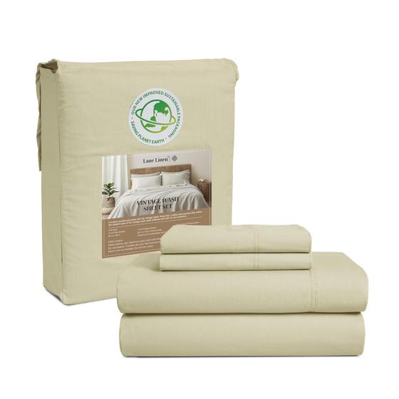 Imagem de Conjunto de lençóis LANE LINEN Cotton Full Percale Weave 4 peças