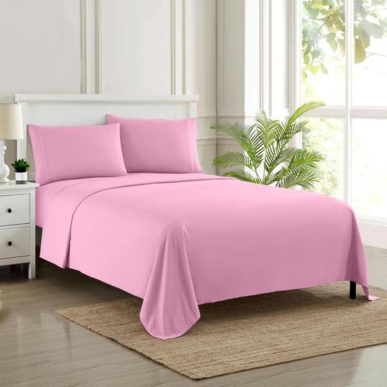 Imagem de Conjunto de Lençóis Sweet Home Collection 1800 Supreme Twin Rosa