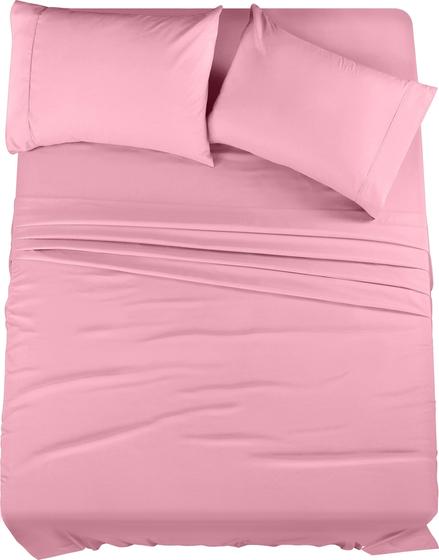 Imagem de Conjunto de lençóis Utopia Bedding King Brushed Microfiber Pink 4 unidades