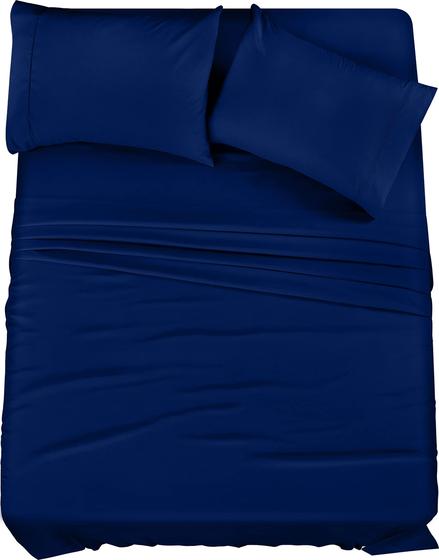 Imagem de Conjunto de lençóis Utopia Bedding Queen Brushed Microfiber Blue