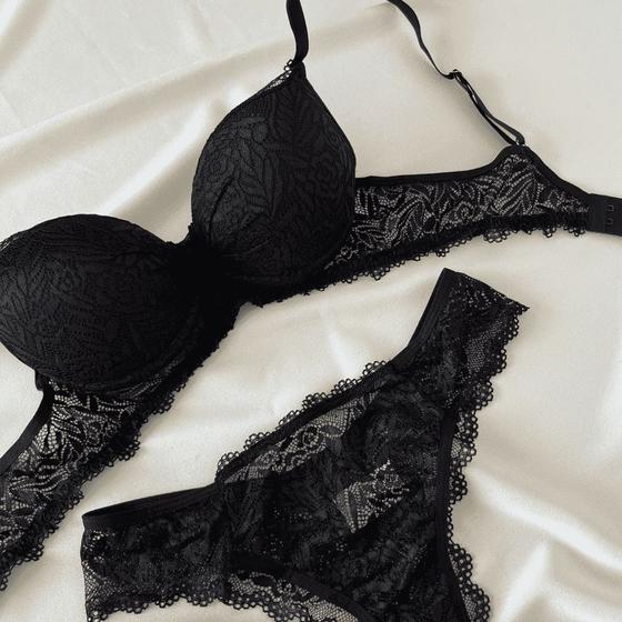 Imagem de Conjunto de Lingerie Com Bojo Laura - Preto