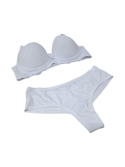 Imagem de Conjunto de lingerie fio duplo river de poliamida com bojo