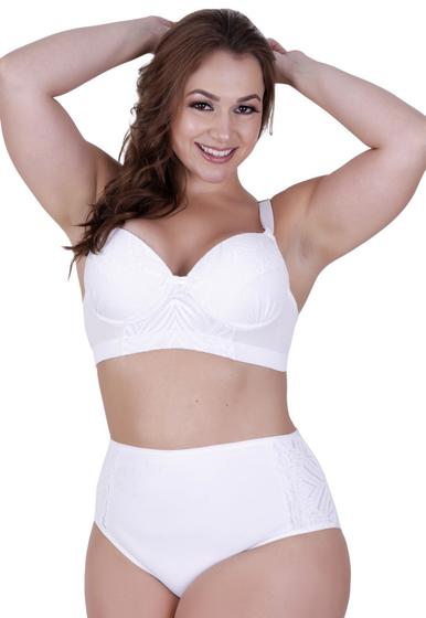 Imagem de Conjunto de Lingerie Plus Size Sutiã Reforçado com Bojo Calcinha Cós Alto - CONJUNTO CAROLINA